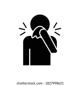 flu sneezing sickness icon vector