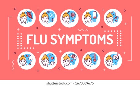 Flu Symptoms Word Lettering Typography Viral Stock Vector (Royalty Free ...