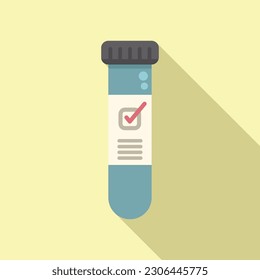Flu test tube icon flat vector. Corona lab. Patient nasal