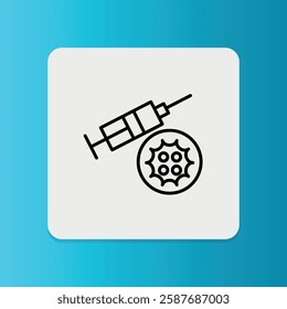 Flu Vaccination icon. Editable stroke. Vector illustration	