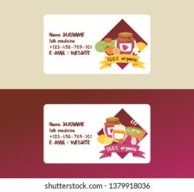 Flu vector business card of folk medicine treating fever virus influenza illness with honey lemon illustration set backdrop banner with sings of medical treatment background business-card.
