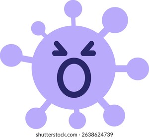 flu virus in bright neon colors