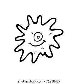 caricatura del virus de la gripe