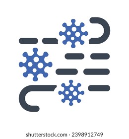 Flu Virus Icon, Vector Graphics