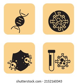 Grippe- und Virus-Icons-Set. Grippe-Virus-Paket-Symbol, Vektorelemente für Infografik-Web
