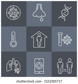 Flu and virus icons set . Flu and virus pack symbol vector elements for infographic web