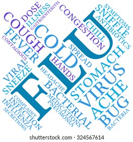 Flu word cloud on a white background. 