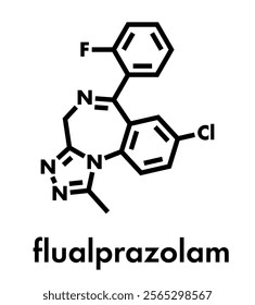 Flualprazolam tranquilizer molecule Skeletal formula.