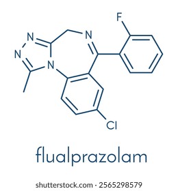 Flualprazolam tranquilizer molecule Skeletal formula.