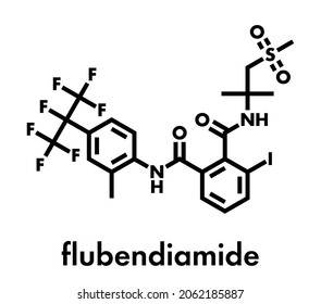 Flubendiamid-Insektizid-Molekül (Ryanoid-Klasse). Skelettformel.