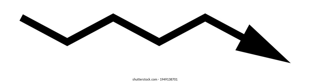 Fluctuating arrow, curvy, zig-zag, criss-cross arrow shape element