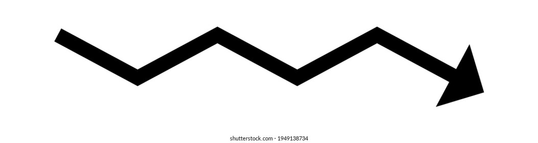 Fluctuating arrow, curvy, zig-zag, criss-cross arrow shape element