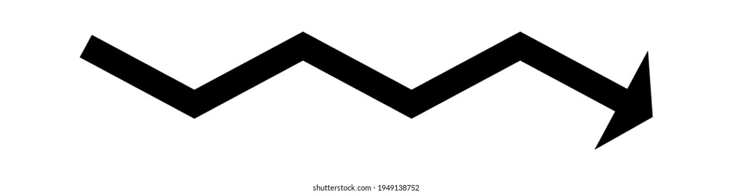 Fluctuating arrow, curvy, zig-zag, criss-cross arrow shape element