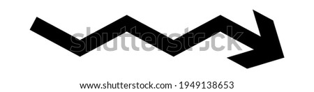 Fluctuating arrow, curvy, zig-zag, criss-cross arrow shape element