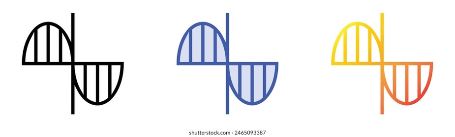 icono de fluctuación. Diseño de estilo de relleno lineal, azul y degradado aislado sobre fondo blanco