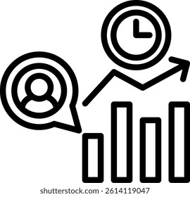 Fluctuation Icon Outline Vector Illustration