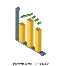 Fluctuation isometric left top view 3D icon