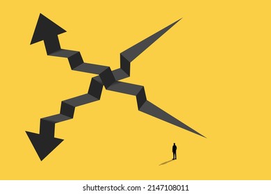 fluctuations Stock market vector concept. Markets plummet and skyrocket, soar. Market analysis symbol, trading and forecast.