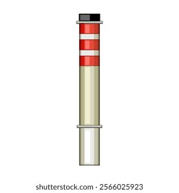 flue industrial chimney cartoon. emissions smoke, draft height, diameter material flue industrial chimney sign. isolated symbol vector illustration