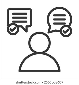 Fluency Outline Icon Vector Illustration