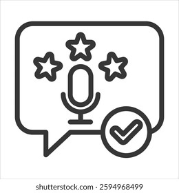 Fluency Outline Icon Vector Illustration