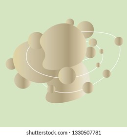 Fluent gradient circle neon orbital illustration with line art curve in modern style. Can be used for flow design poster, electronic music technology cover, flyer, logo, t-shirt print.