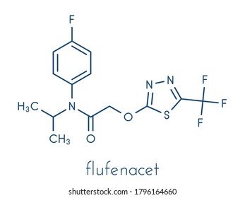 Flufenacet herbicide molecule. Skeletal formula.