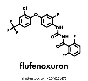 Flufenoxuron insecticide molecule. Skeletal formula.