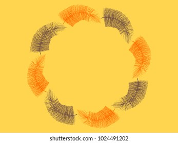 Fluff. Beautiful Hand Drawn Feathers. Feathers Isolated.