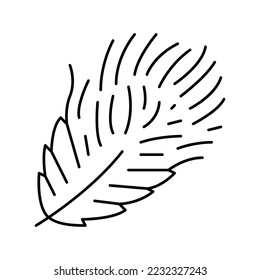 vector de icono de línea suave de plumas de plumón. signo suave de pluma suave. símbolo de contorno aislado ilustración negra