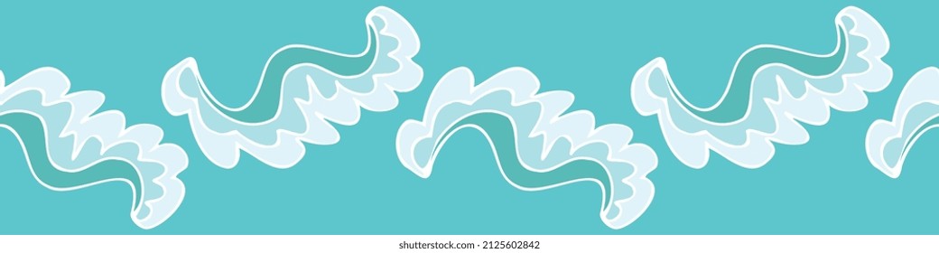 A fluffy abstract shapes seamless vector border