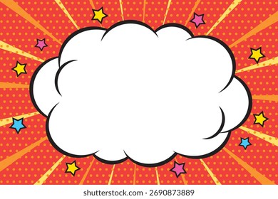 Fluffy American comic book frame (red)