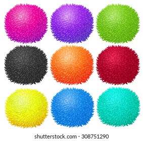 Fluffy Ball In Many Colors Illustration