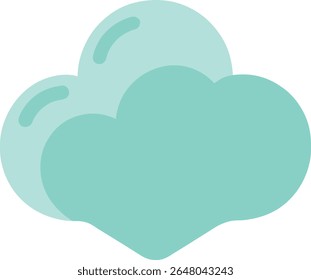 Uma nuvem azul fofa é isolada sobre fundo branco, representando o tempo e o céu