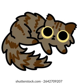Gato pardo fofo simples desenho animado ilustração arte 