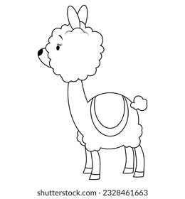 Fluffy Cartoon Alpaca Farbseite