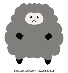 Fluffy cartoon lamb vector design suitable for logos, stickers and more