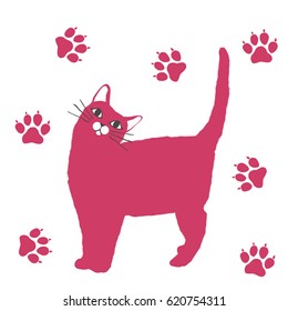 fluffy cat   illustration 