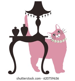 fluffy cat   illustration