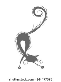Fluffy cat silhouette for your design