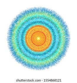 Fluffy circles. Bright color pattern. Abstract picture. Vector illustration.