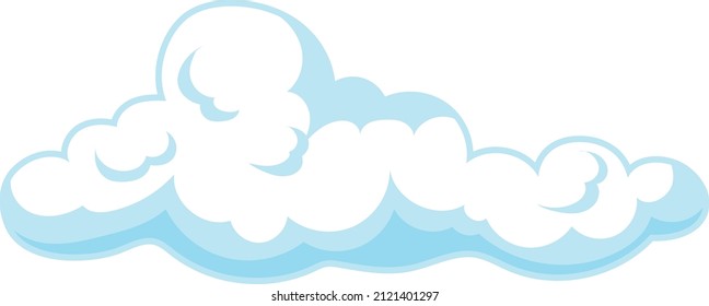 Fluffy cloud. Cartoon curly soft weather icon isolated on white background