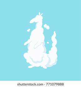 Fluffy cloud icon in shape of kangaroo. Cute animal silhouette. Flat vector design for advertising children s club, postcard or print