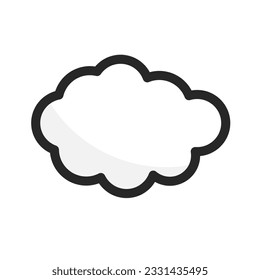 Fluffy cloud icon. Weather. Vector.
