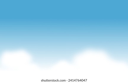 Nube esponjosa en la ilustración vectorial de fondo del cielo azul.