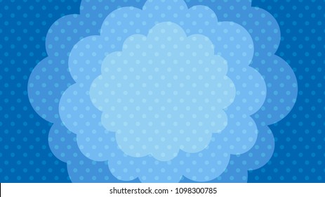 Fluffy Cloud Polka Dot Background. Vector Illustration.
