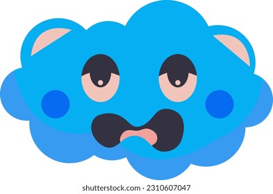 Fluffy Cloud Sky Cartoon Character Illustration Graphic Element Art Card
