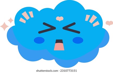 Fluffy Cloud Sky Cartoon Character Illustration Graphic Element Art Card