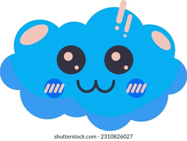 Fluffy Cloud Sky Cartoon Character Illustration Graphic Element Art Card