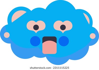 Fluffy Cloud Sky Cartoon Character Illustration Graphic Element Art Card
